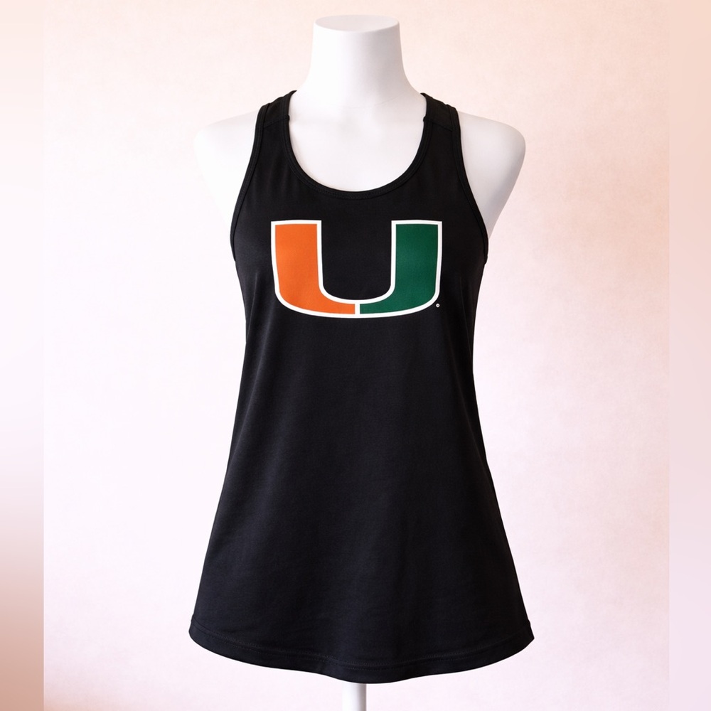 Adidas Miami Hurricanes Tank Top Shirt Womens Black UM College